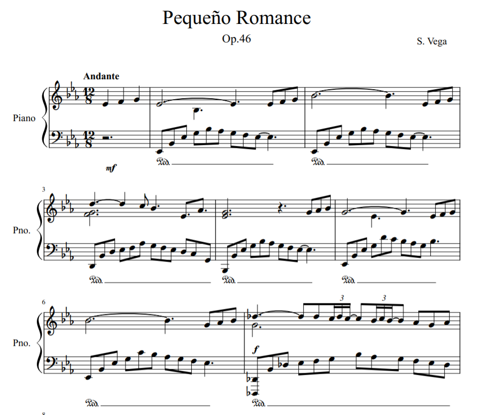 Pequeño Romance ( Little Romance ) Op.46  sheet piano